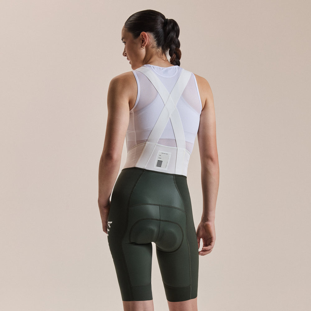 Rapha Women's Pro Team Bib Shorts III - Long (Bottle Green/White) - Dragonspine Cycling