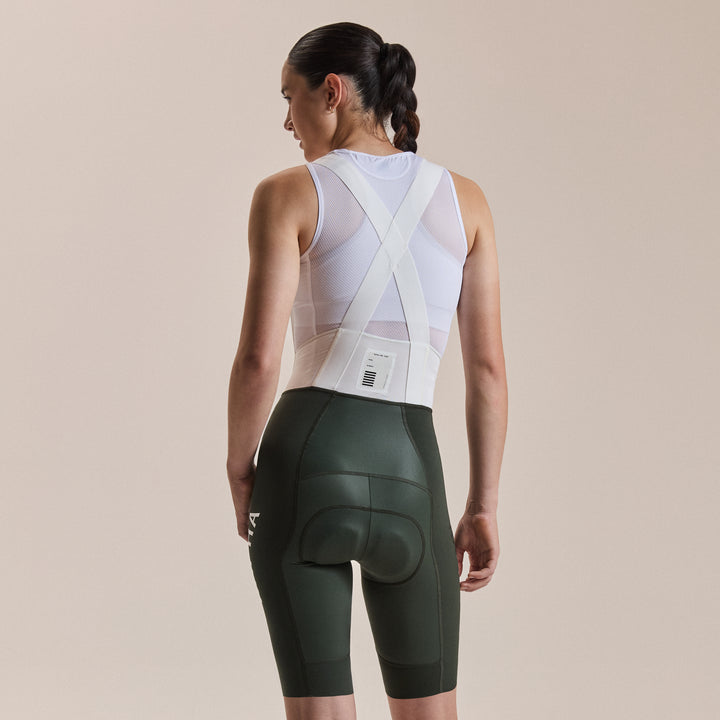 Rapha Women's Pro Team Bib Shorts III - Long (Bottle Green/White) - Dragonspine Cycling