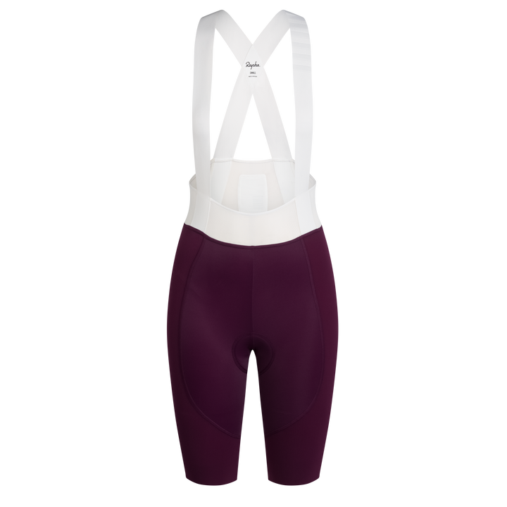 Rapha Women's Pro Team Bib Shorts III - Long (Plum/White) - Dragonspine Cycling