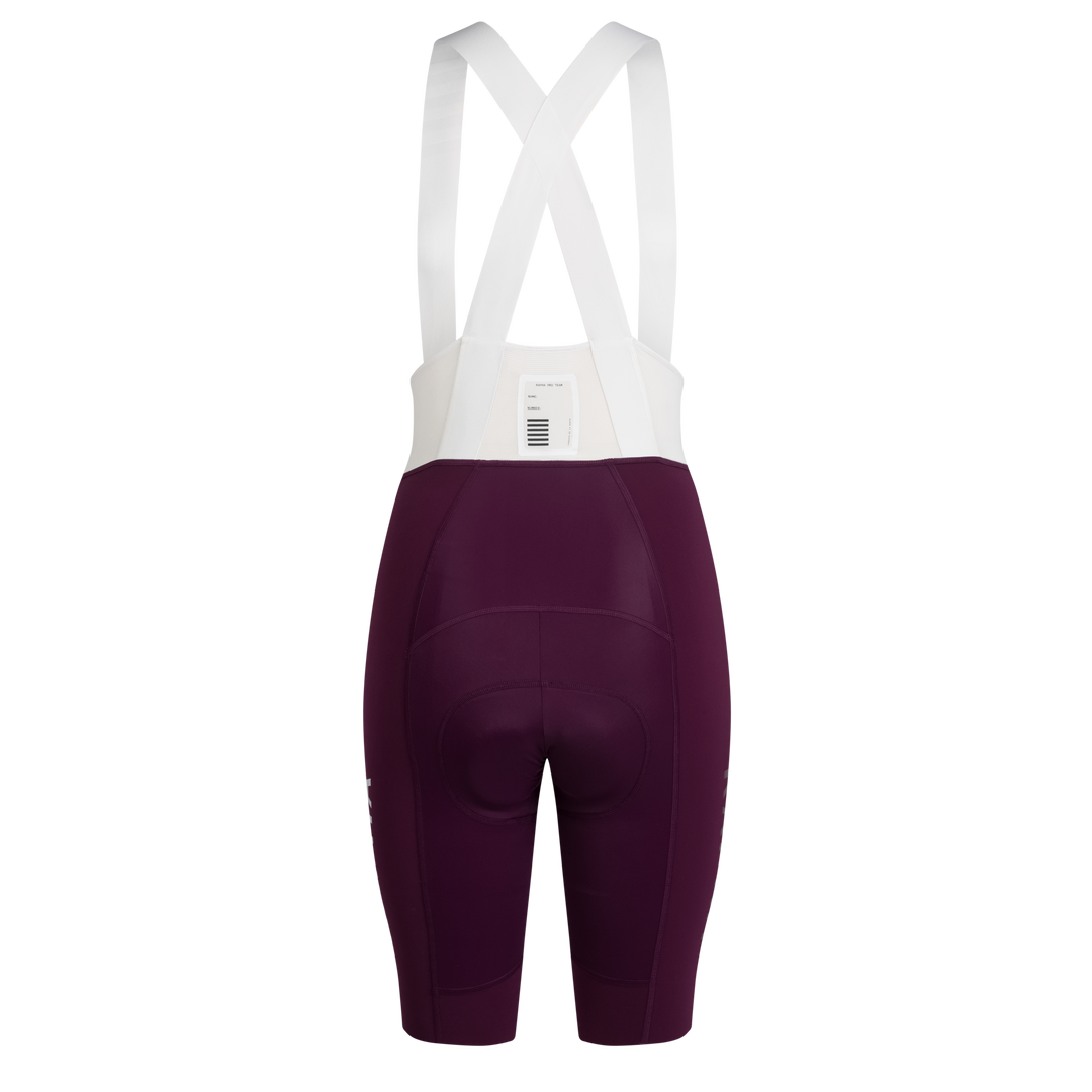Rapha Women's Pro Team Bib Shorts III - Long (Plum/White) - Dragonspine Cycling