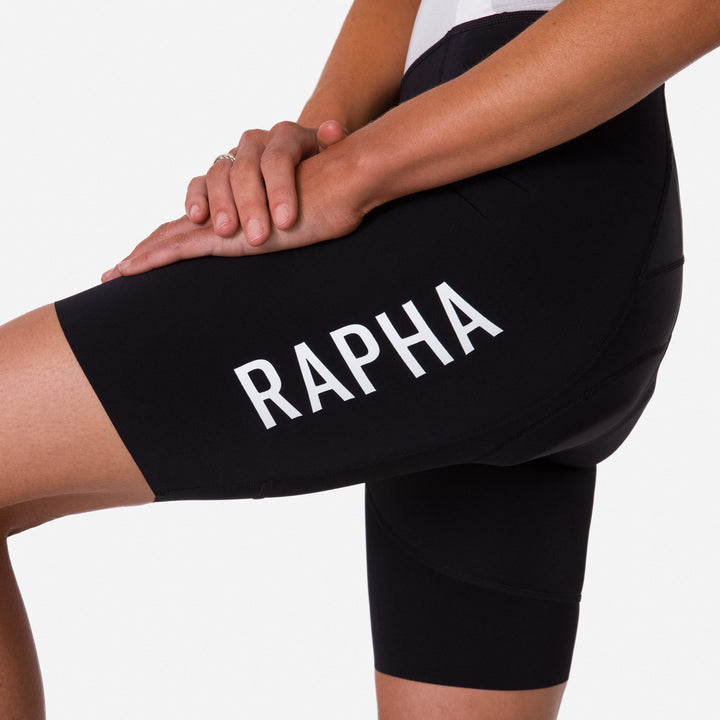 Rapha Women's Pro Team Bib Shorts III - Regular (Black/White) - Dragonspine Cycling
