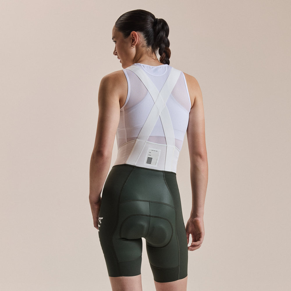 Rapha Women's Pro Team Bib Shorts III - Regular (Bottle Green/White) - Dragonspine Cycling