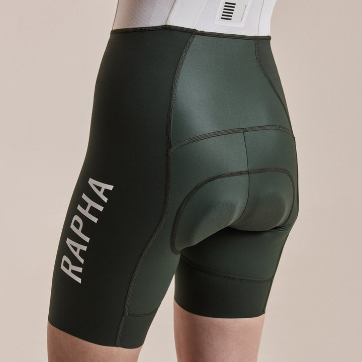 Rapha Women's Pro Team Bib Shorts III - Regular (Bottle Green/White) - Dragonspine Cycling