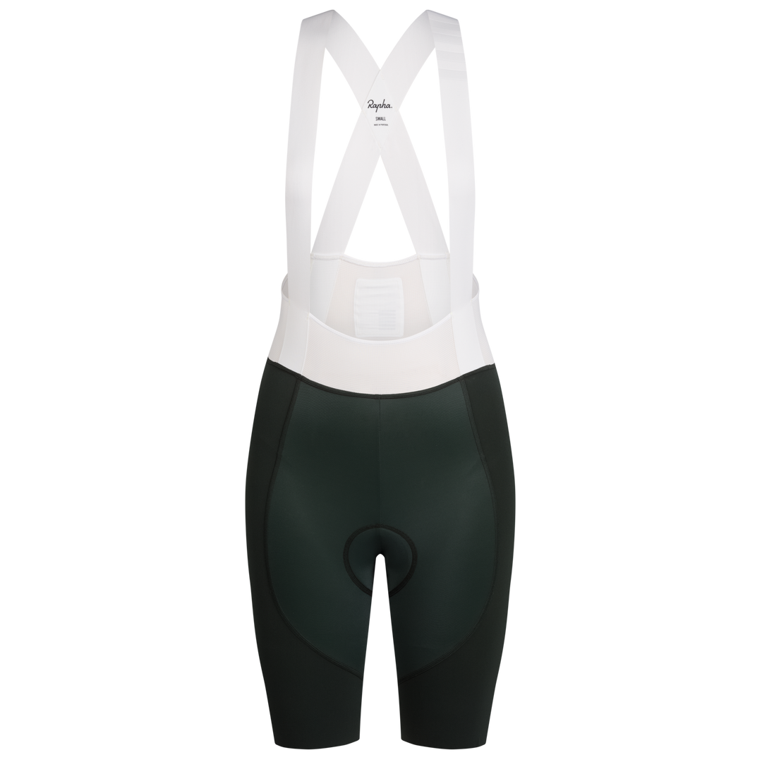 Rapha Women's Pro Team Bib Shorts III - Regular (Bottle Green/White) - Dragonspine Cycling