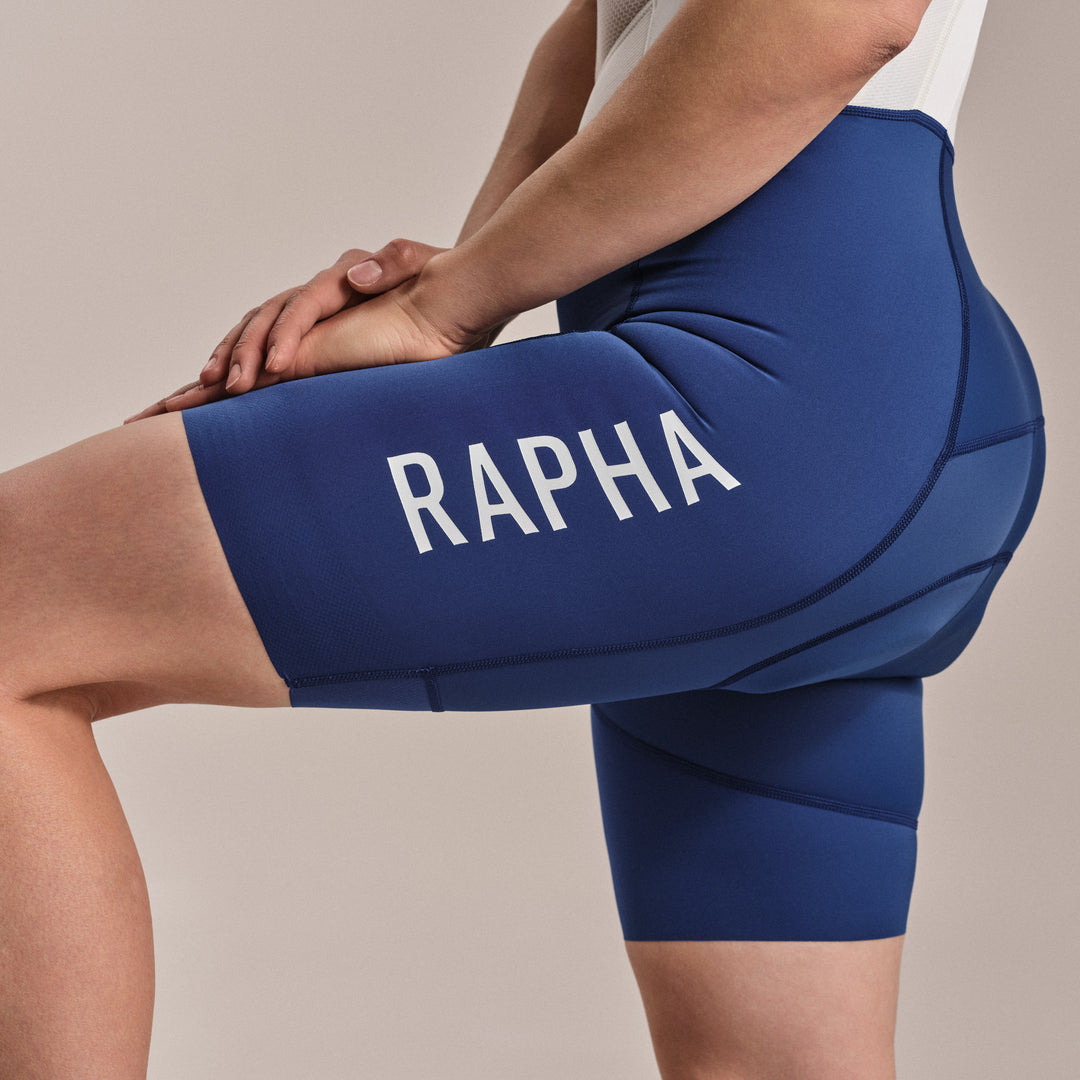Rapha Women's Pro Team Bib Shorts III - Regular (Fossil Blue/White) - Dragonspine Cycling