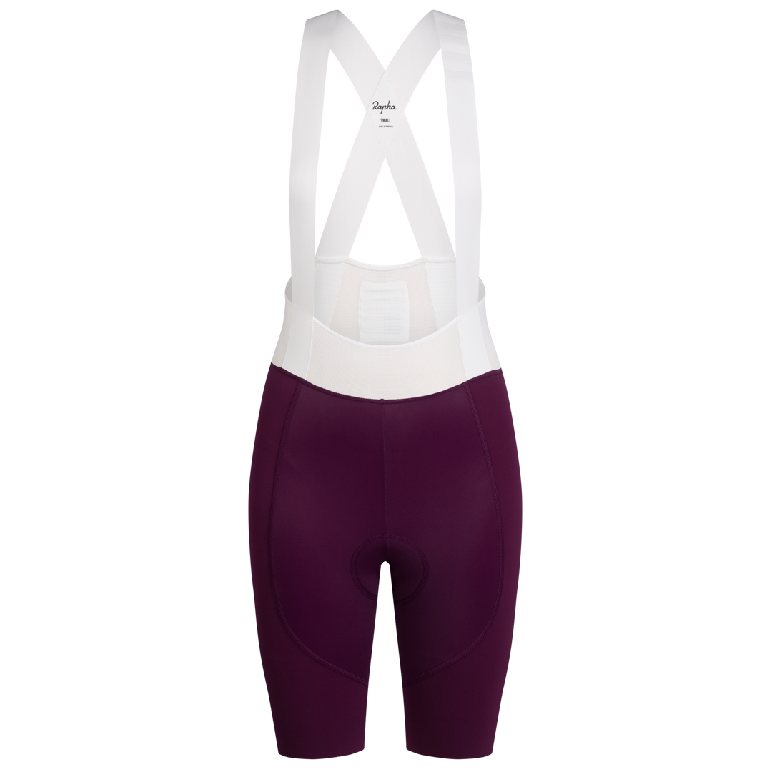 Rapha Women's Pro Team Bib Shorts III - Regular (Plum/White) - Dragonspine Cycling