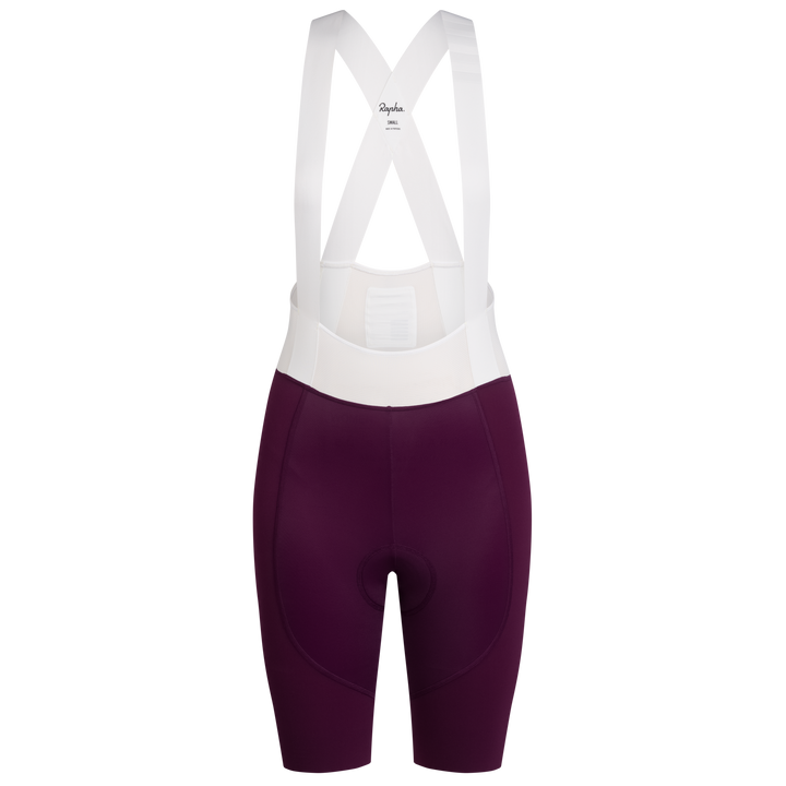 Rapha Women's Pro Team Bib Shorts III - Regular (Plum/White) - Dragonspine Cycling