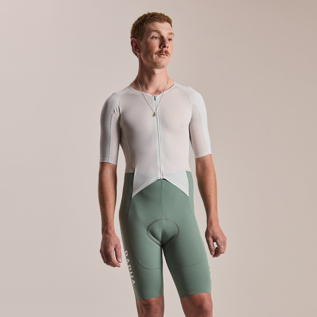 Rapha Men's Pro Team Summer Roadsuit (Silver/Laurel) - Dragonspine Cycling