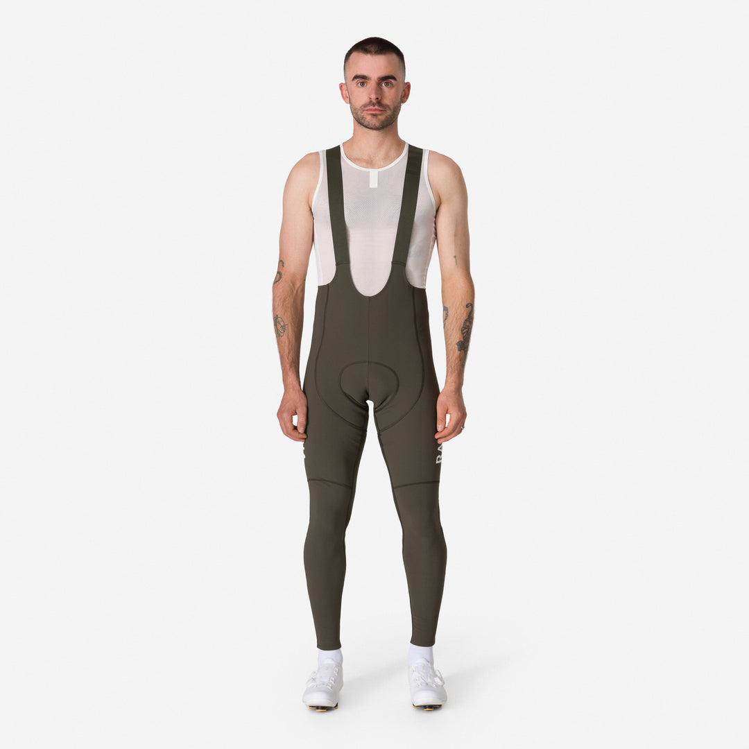 Rapha Men's Pro Team Winter Tights III (Dark Green/White) - Dragonspine Cycling