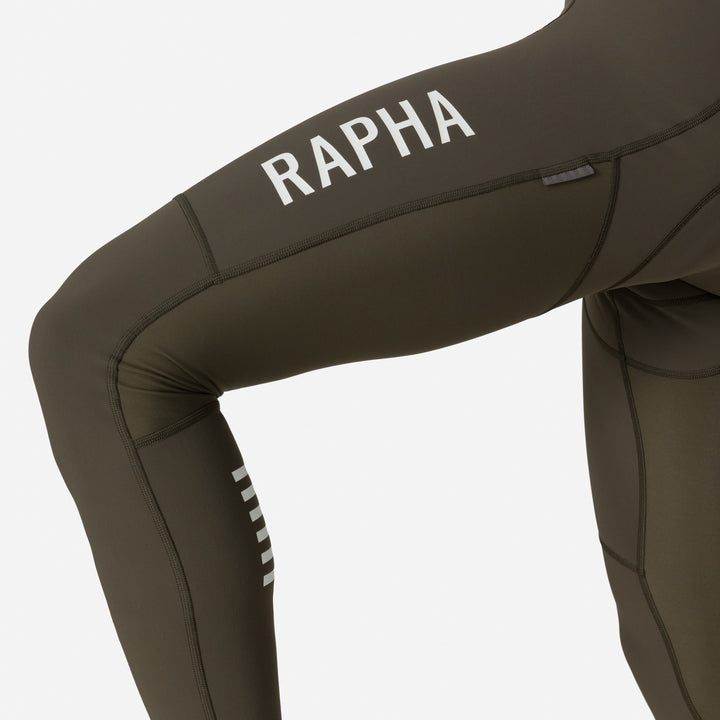 Rapha Men's Pro Team Winter Tights III (Dark Green/White) - Dragonspine Cycling