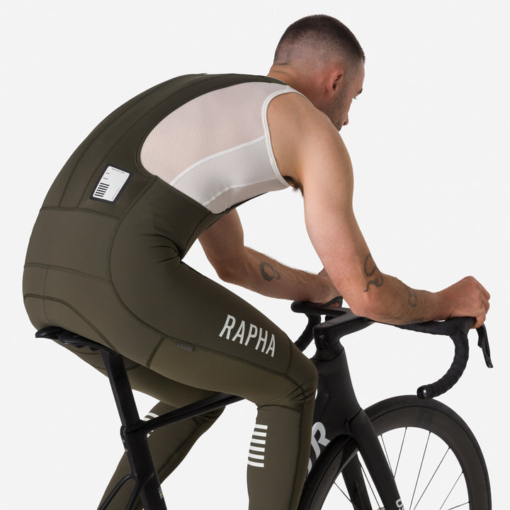 Rapha Men's Pro Team Winter Tights III (Dark Green/White) - Dragonspine Cycling
