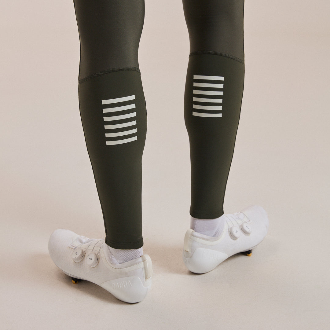 Rapha Men's Pro Team Winter Tights III (Bottle Green/White) - Dragonspine Cycling