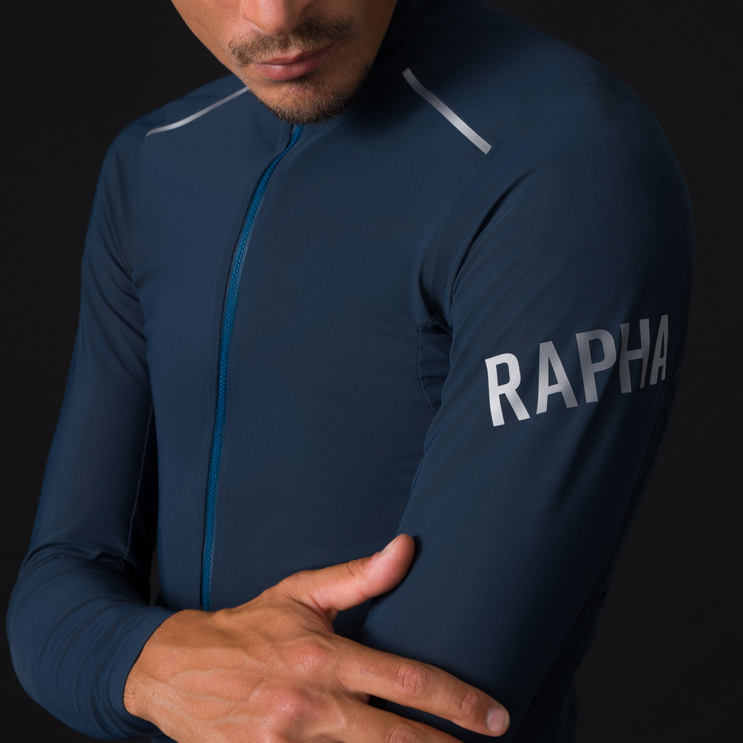 Rapha Men's Pro Team Long Sleeve Shadow Jersey (Carbon/Silver Reflective) - Dragonspine Cycling
