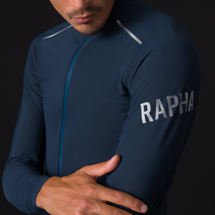 Rapha Men's Pro Team Long Sleeve Shadow Jersey (Carbon/Silver Reflective) - Dragonspine Cycling