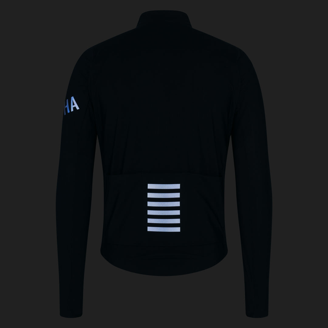 Rapha Men's Pro Team Long Sleeve Shadow Jersey (Carbon/Silver Reflective) - Dragonspine Cycling