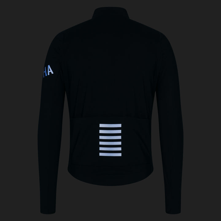 Rapha Men's Pro Team Long Sleeve Shadow Jersey (Carbon/Silver Reflective) - Dragonspine Cycling