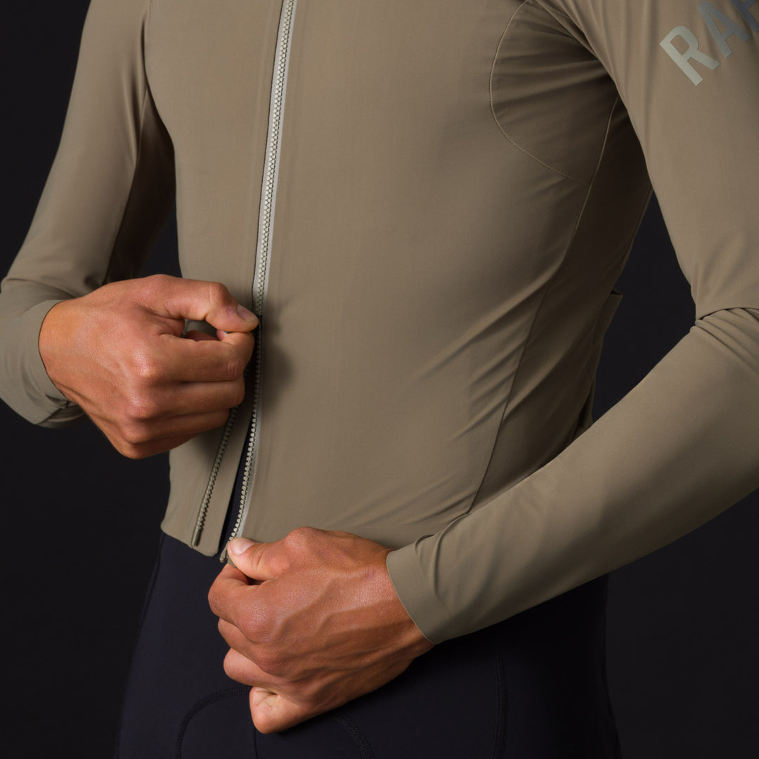 Rapha Men's Pro Team Long Sleeve Shadow Jersey (Moss Green/Khaki Reflective) - Dragonspine Cycling