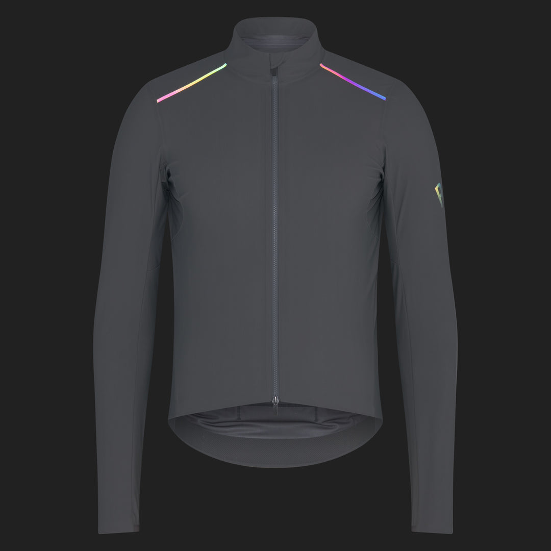 Rapha Men's Pro Team Long Sleeve Shadow Jersey (Smoky Silver/Rainbow Reflective) - Dragonspine Cycling