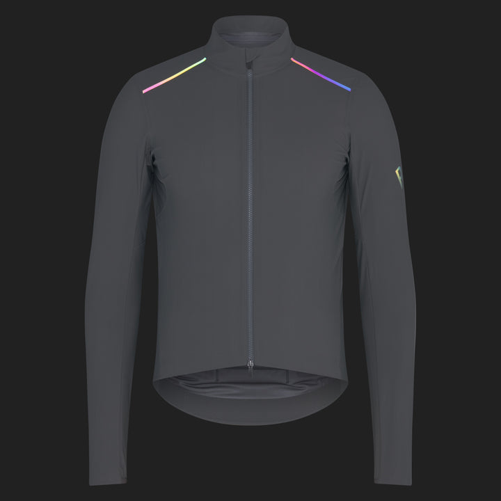 Rapha Men's Pro Team Long Sleeve Shadow Jersey (Smoky Silver/Rainbow Reflective) - Dragonspine Cycling