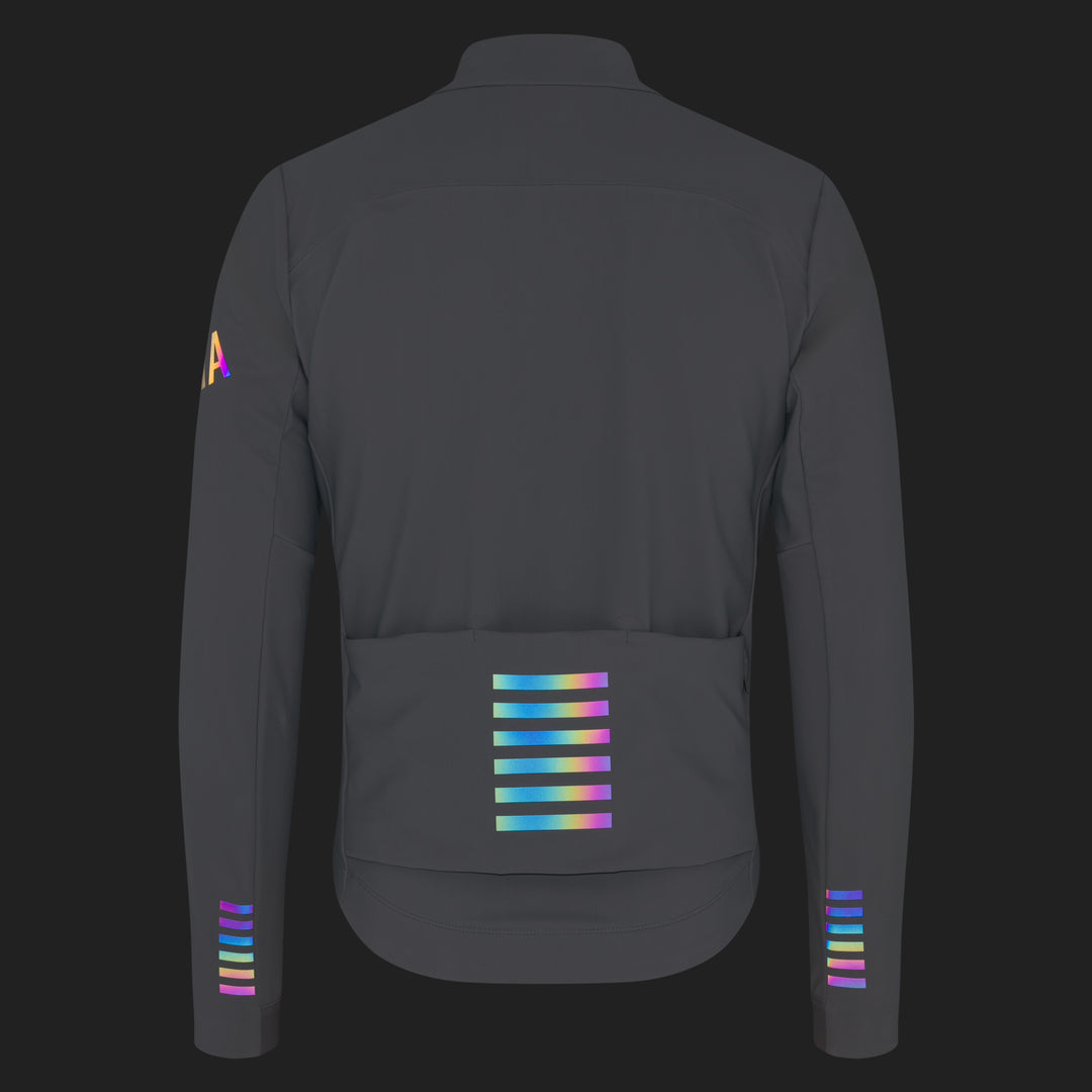 Rapha Men's Pro Team Shadow Winter Jacket (Smoky Silver/Rainbow Reflective) - Dragonspine Cycling