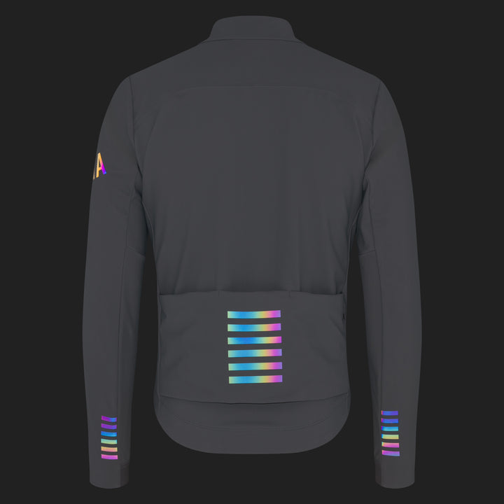 Rapha Men's Pro Team Shadow Winter Jacket (Smoky Silver/Rainbow Reflective) - Dragonspine Cycling