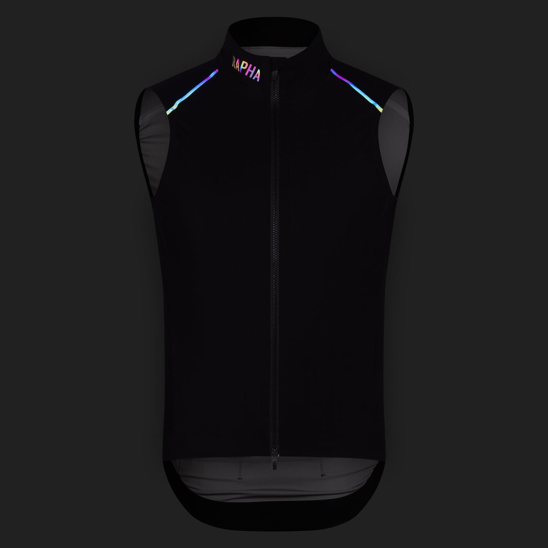 Rapha Men's Pro Team Shadow Gilet (Black/Rainbow Reflective) - Dragonspine Cycling