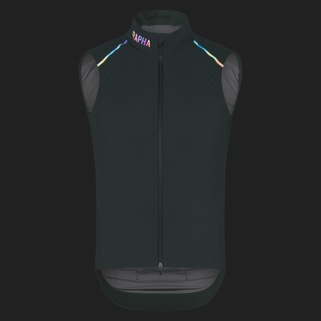 Rapha Men's Pro Team Shadow Gilet (Laurel/Rainbow Reflective) - Dragonspine Cycling