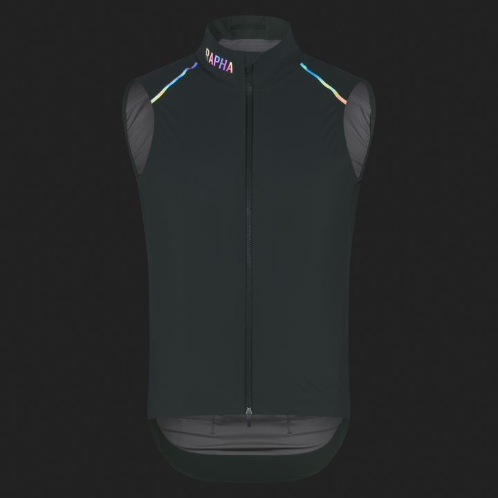 Rapha Men's Pro Team Shadow Gilet (Laurel/Rainbow Reflective) - Dragonspine Cycling