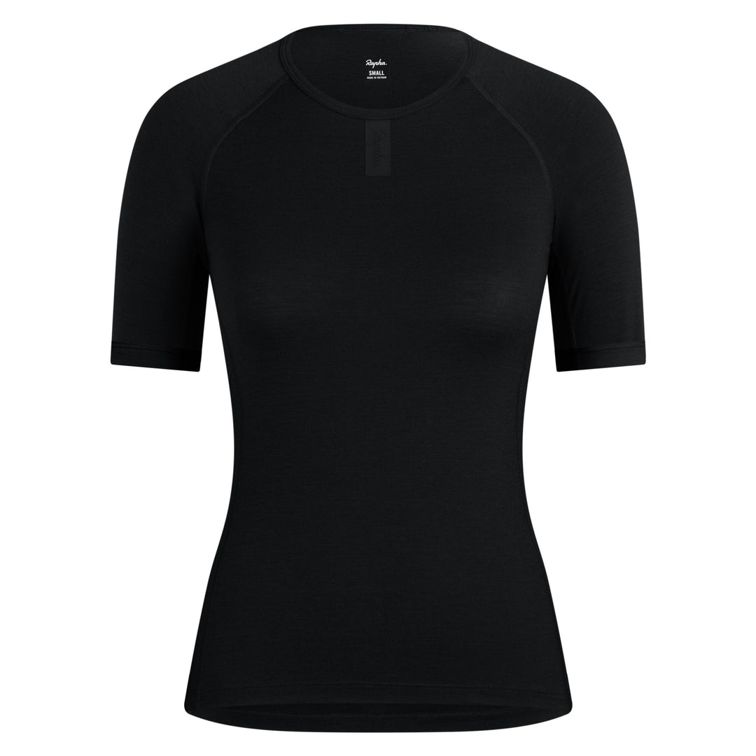 Rapha Women's Merino Base Layer - Short Sleeve (Black/Black) - Dragonspine Cycling