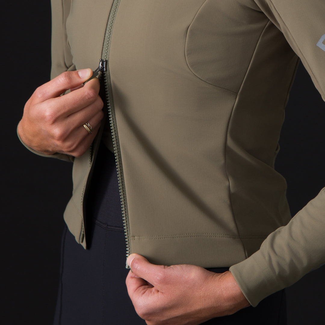 Rapha Women's Pro Team Shadow Winter Jacket (Moss Green/Silver Reflective) - Dragonspine Cycling