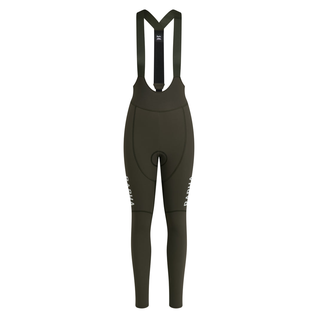 Rapha Women's Pro Team Winter Tights III (Dark Green/White) - Dragonspine Cycling