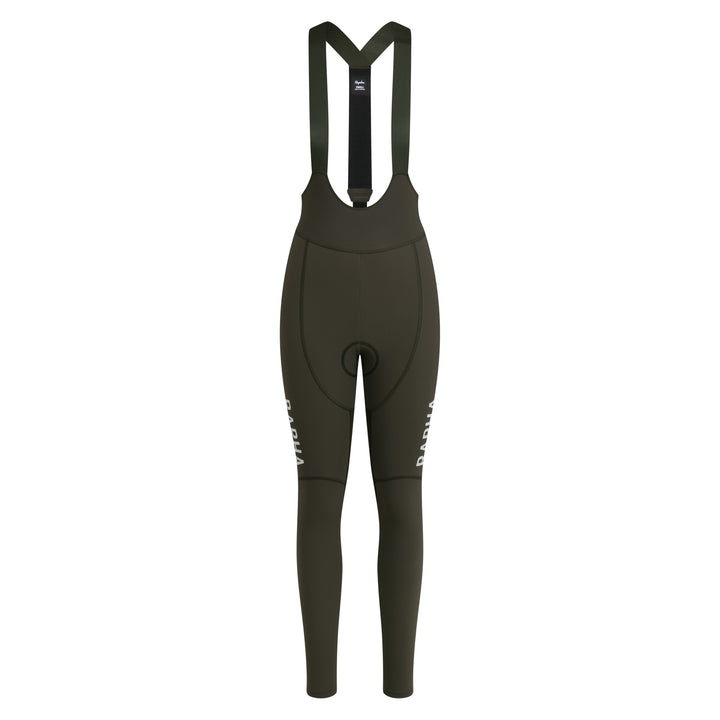 Rapha Women's Pro Team Winter Tights III (Dark Green/White) - Dragonspine Cycling