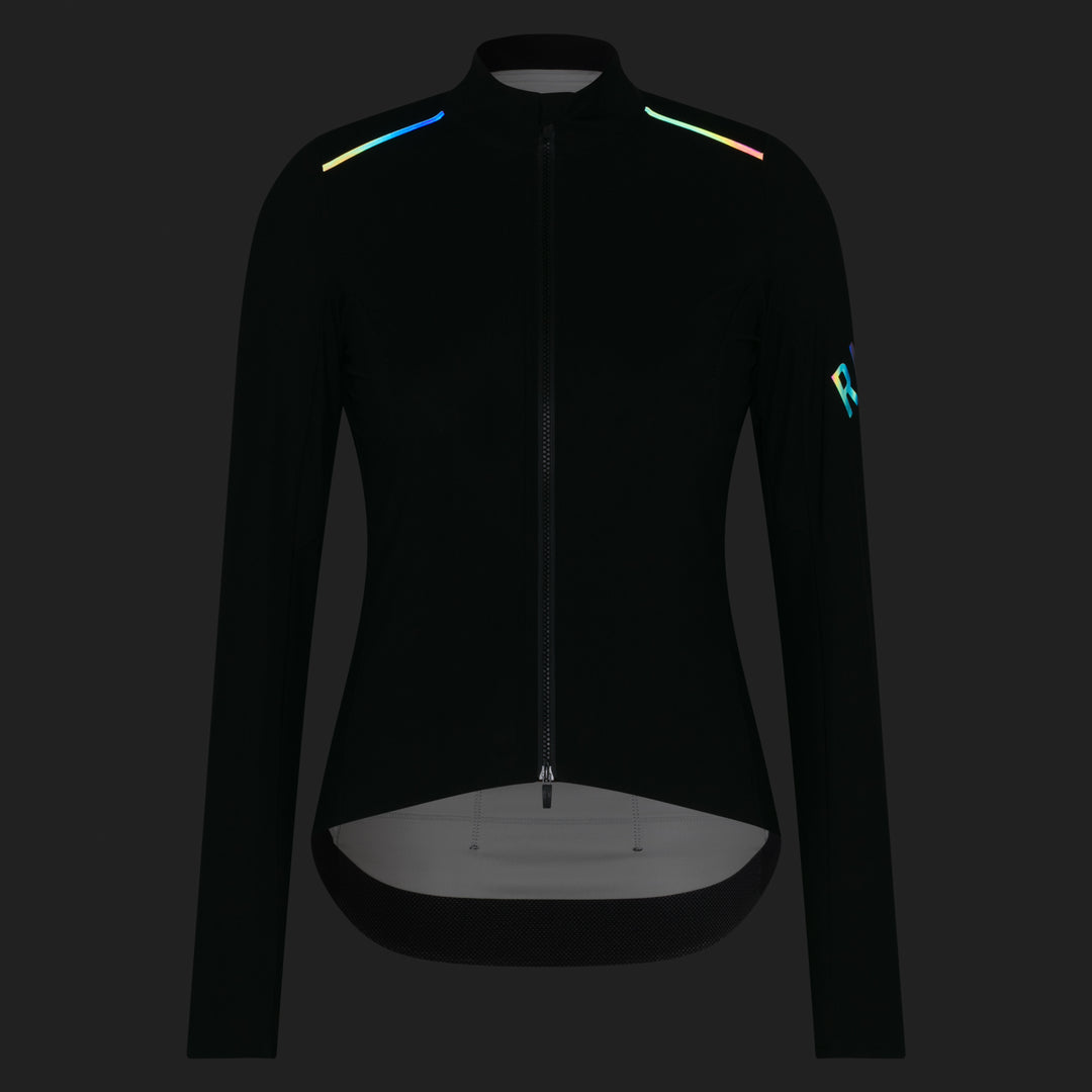 Rapha Women's Pro Team Long Sleeve Shadow Jersey (Black/Rainbow Reflective) - Dragonspine Cycling