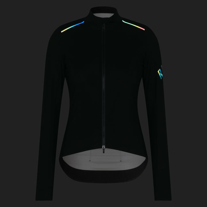 Rapha Women's Pro Team Long Sleeve Shadow Jersey (Black/Rainbow Reflective) - Dragonspine Cycling