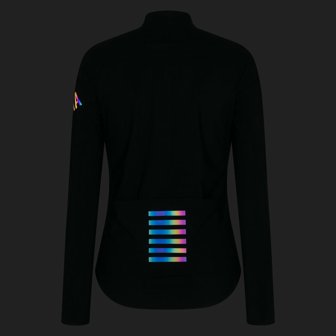 Rapha Women's Pro Team Long Sleeve Shadow Jersey (Black/Rainbow Reflective) - Dragonspine Cycling