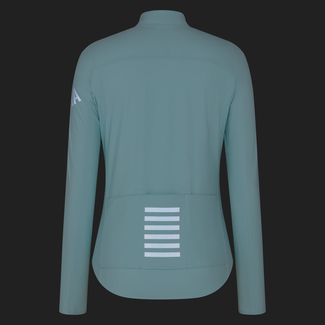 Rapha Women's Pro Team Long Sleeve Shadow Jersey (Aqua/White Reflective) - Dragonspine Cycling