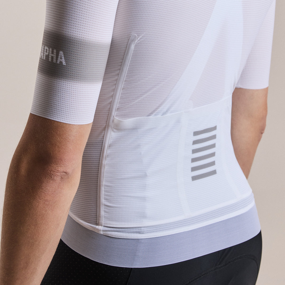 Rapha Men's Pro Team Ghost Jersey (White/Smoky Silver) - Dragonspine Cycling