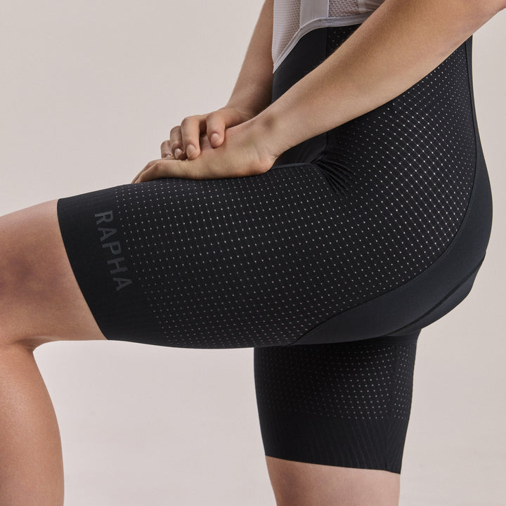 Rapha Women's Pro Team Ghost Bib Shorts - Reg (Black/White) - Dragonspine Cycling