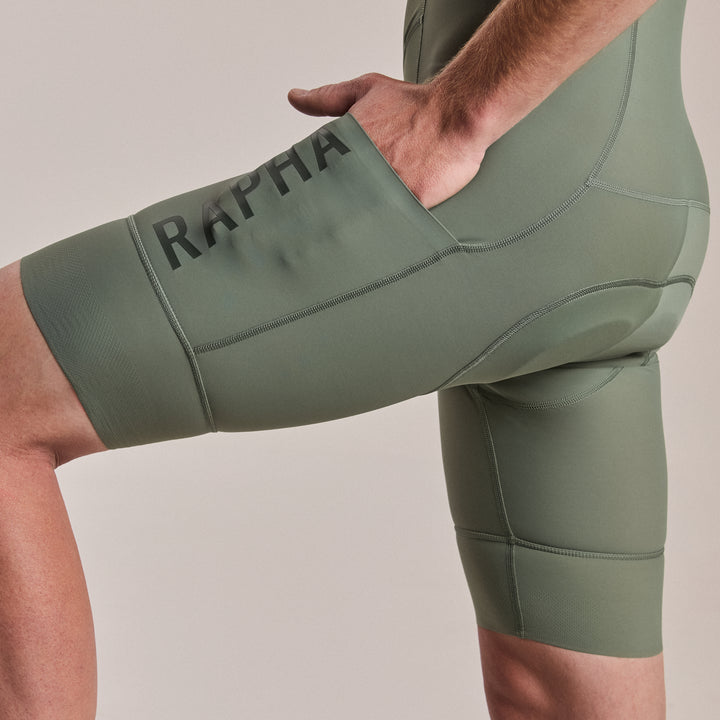 Rapha Men's Pro Team Cargo Bib Shorts - Regular (Laurel/White) - Dragonspine Cycling