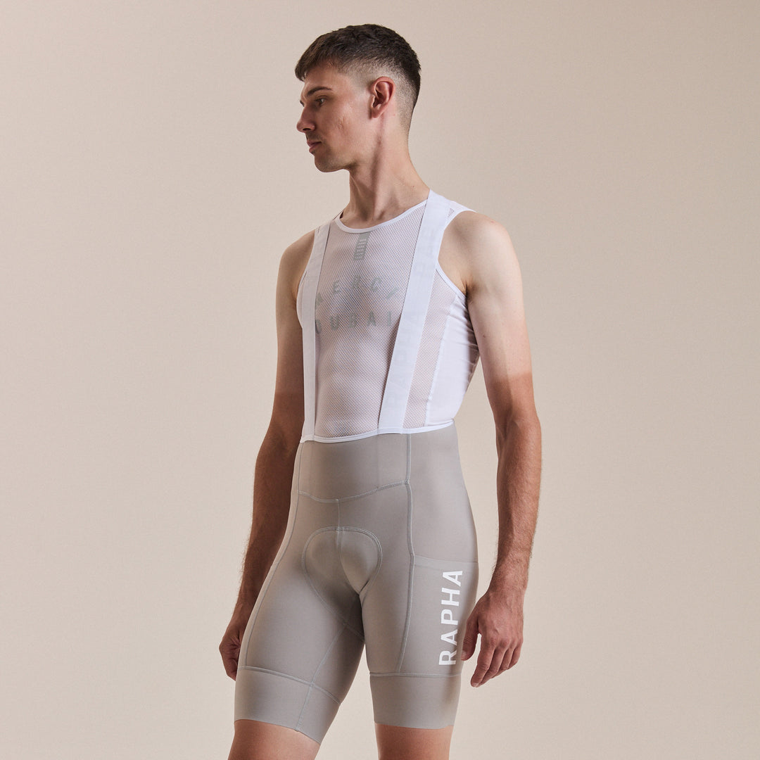 Rapha Men's Pro Team Cargo Bib Shorts - Regular (Smoky Silver/White) - Dragonspine Cycling