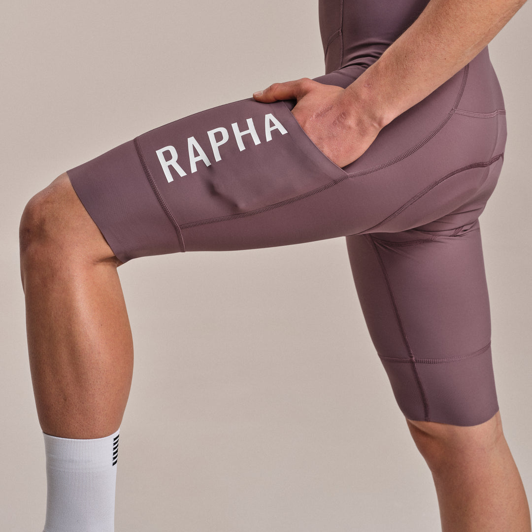 Rapha Men's Pro Team Cargo Bib Shorts - Long (Amethyst/White) - Dragonspine Cycling