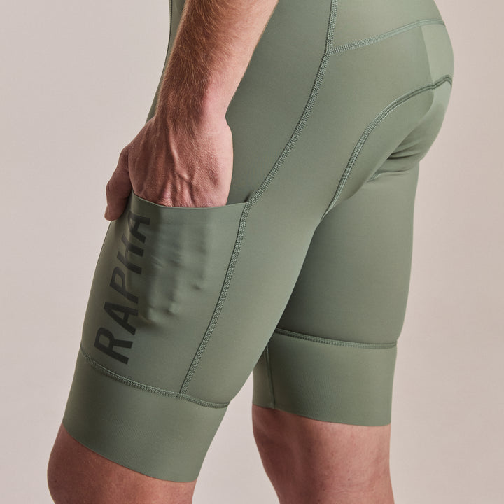 Rapha Men's Pro Team Cargo Bib Shorts - Long (Laurel/White) - Dragonspine Cycling