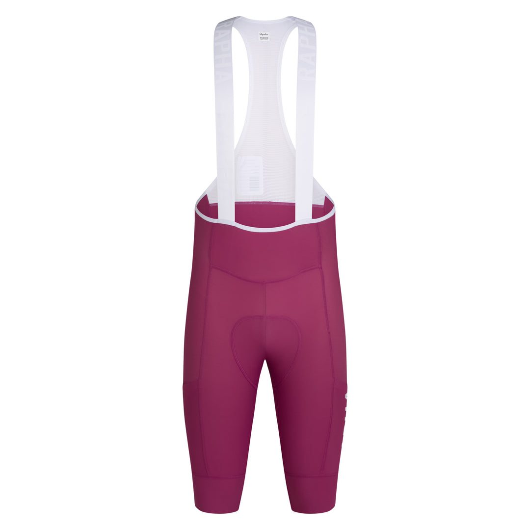 Rapha Men's Pro Team Cargo Bib Shorts - Long (Raspberry/White) - Dragonspine Cycling