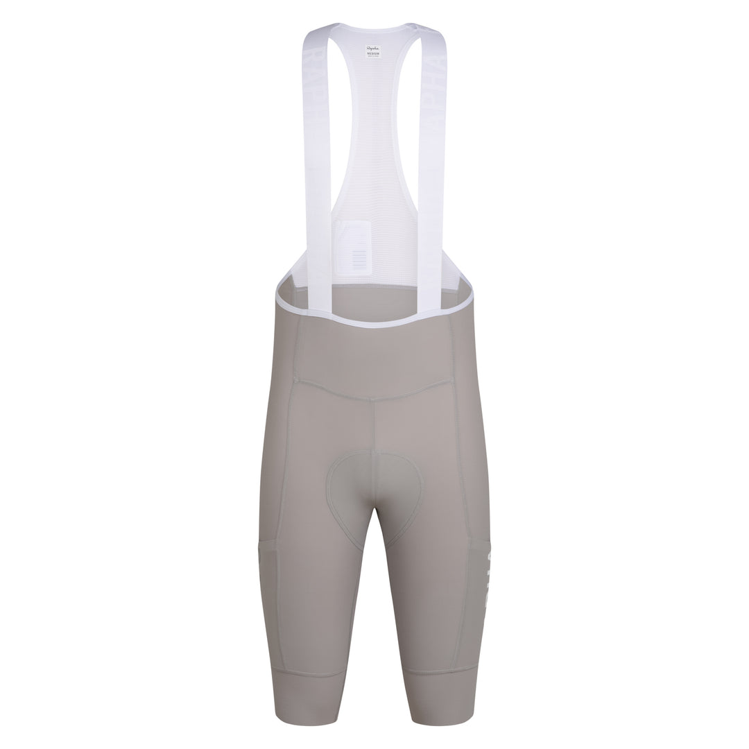 Rapha Men's Pro Team Cargo Bib Shorts - Long (Smoky Silver/White) - Dragonspine Cycling