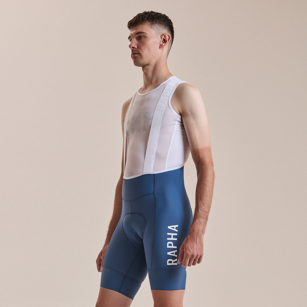 Rapha Men's Pro Team Training Bib Shorts II - Regular (Denim Blue/White) - Dragonspine Cycling