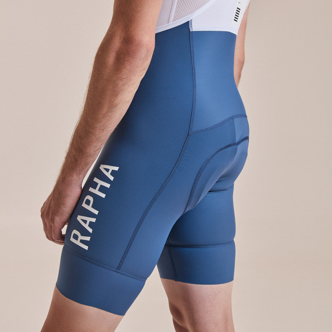 Rapha Men's Pro Team Training Bib Shorts II - Regular (Denim Blue/White) - Dragonspine Cycling