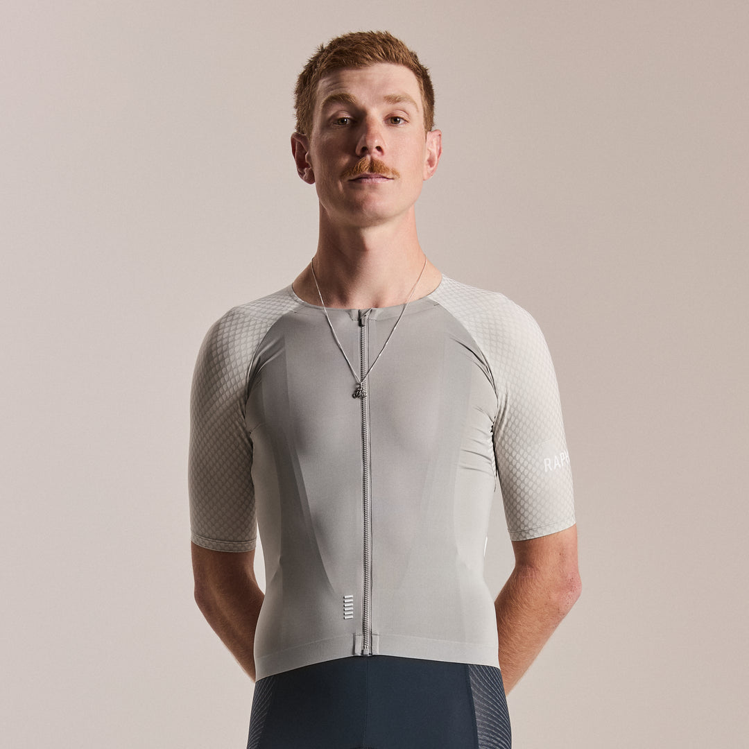 Rapha Men's Pro Team Aero Jersey IV (Smoky Silver/White) - Dragonspine Cycling