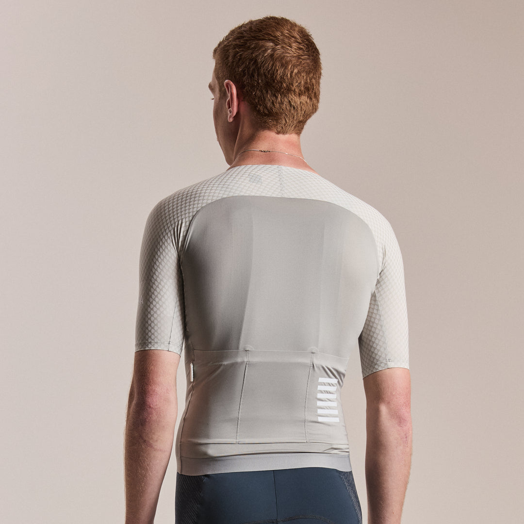Rapha Men's Pro Team Aero Jersey IV (Smoky Silver/White) - Dragonspine Cycling