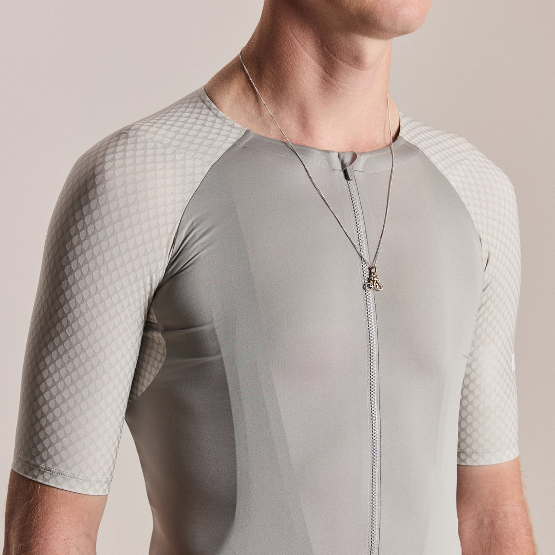 Rapha Men's Pro Team Aero Jersey IV (Smoky Silver/White) - Dragonspine Cycling