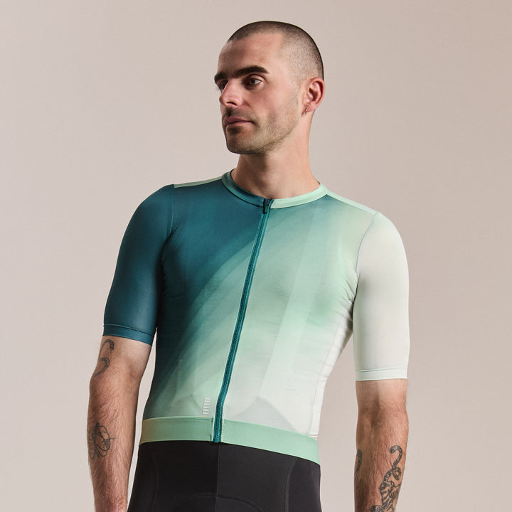 Rapha Men's Pro Team Training Jersey III (Surface Print - Green) - Dragonspine Cycling